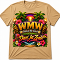 Watch Me Work Apparel: Dan’Ja Zone Tiki Exotic Luau Turn Up  T-Shirt (Exclusive Design)